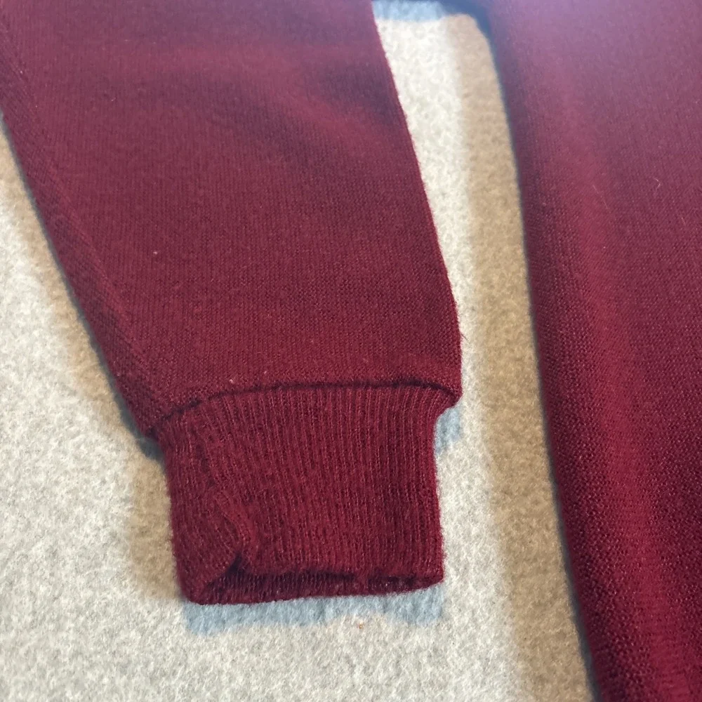 Vtg Kings Road Sears Cardigan Sweater Men's Sz M Dk Red Orlon Acrylic Sw1